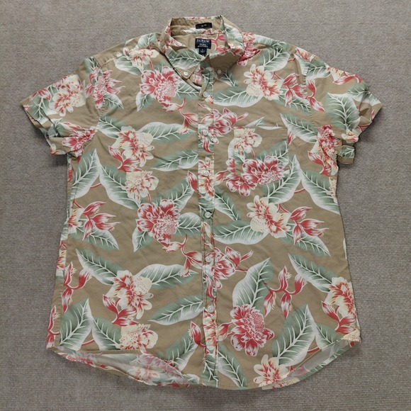 J.CREW Other - J.‎ Crew Flex Washed Men's Size L Slim Hawaiian Floral Short Sleeve Button Shirt